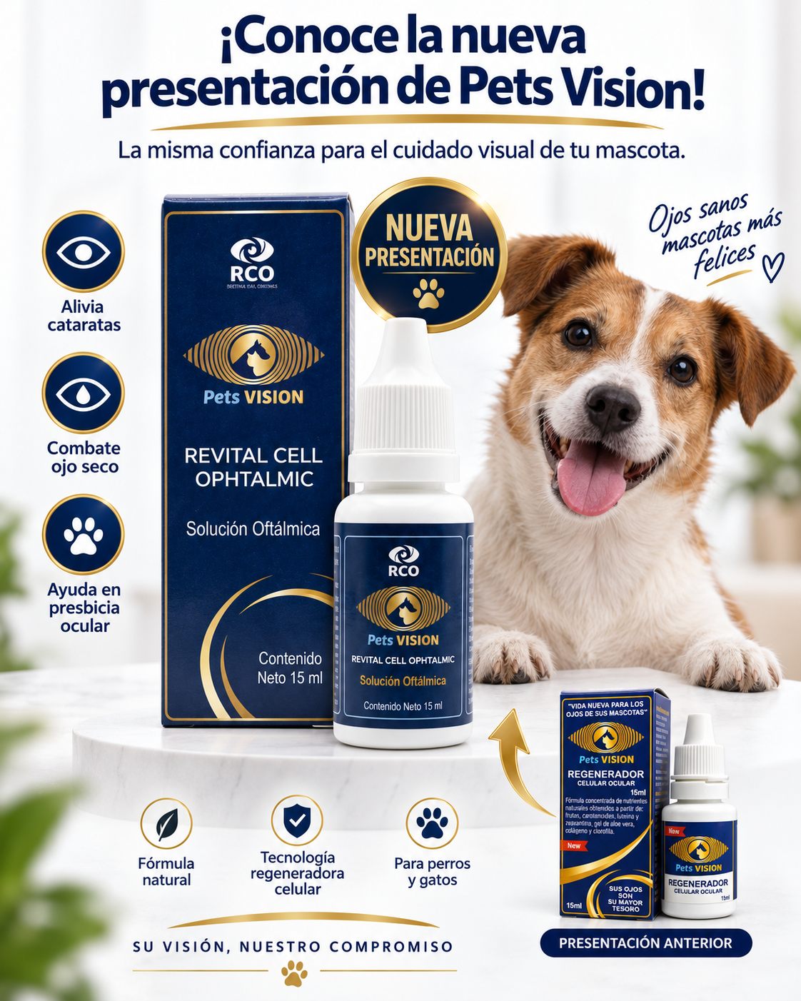 Nueva presentación de Pets Vision x 15 ml para México